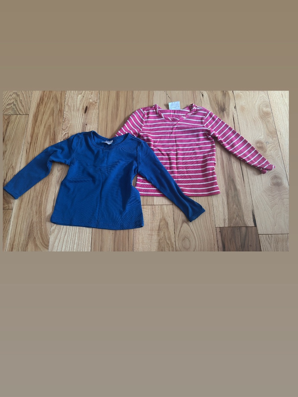 Hanna Andersson Blue Solid Long-Sleeve & Pink Striped Long-Sleeve Set